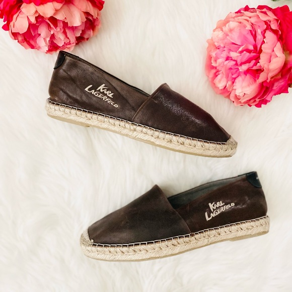 NEW | Karl Lagerfeld Paris Brown Espadrilles - Picture 2 of 9